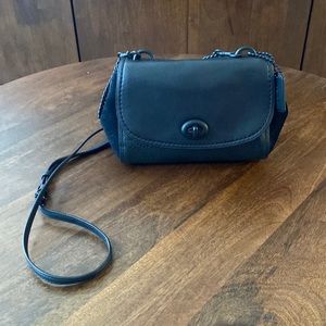 Coach crossbody.  Black leather and suede